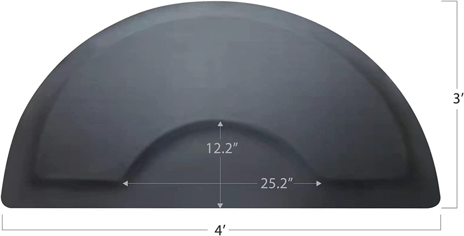 Salon Mat 3′X4′ Barber Shop Chair Mat Anti-Fatigue Salon Floor Mat - Black Semi Circle Salon Mats for Hair Stylist - 1/2" Thick Comfort Salon Standing Mat