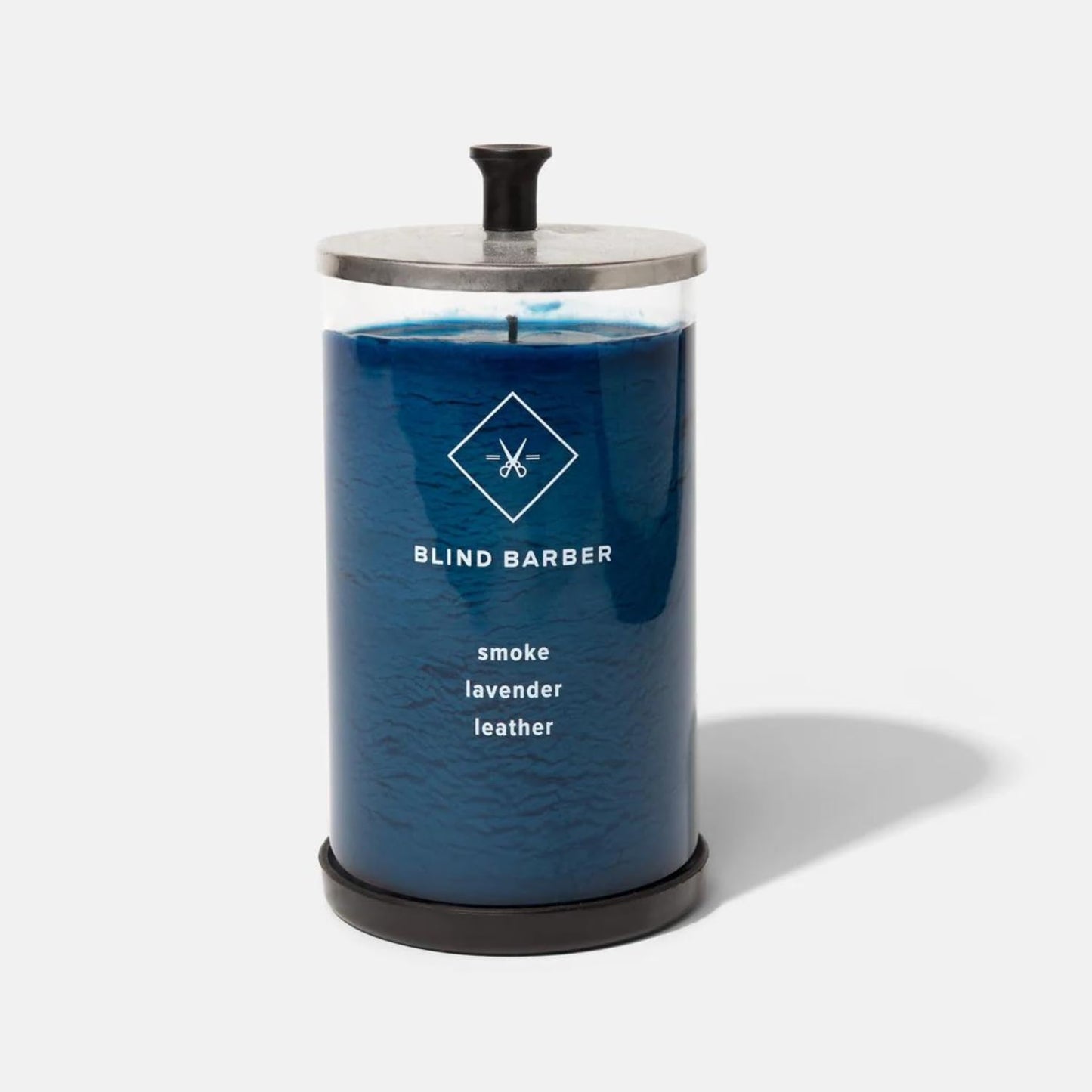 Tompkins Scented Candle - Long Lasting Soy Wax Man Candle in Barber Style Glass Jar with Notes of Leather, Smoke & Lavender - 100 Hour Burn Time (23.6Oz)