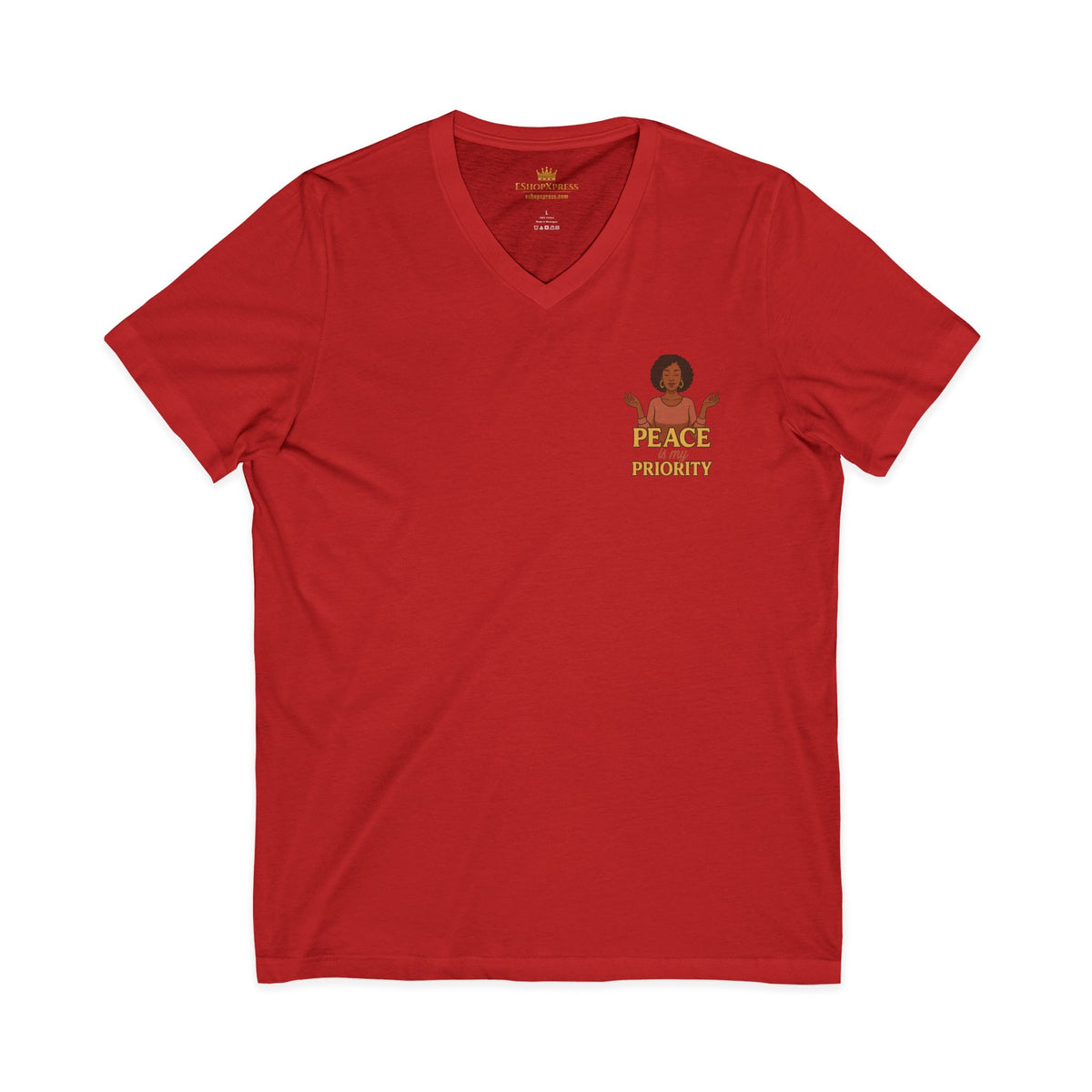 Peace is My Priority – Front & Back Print | V-neck Tee