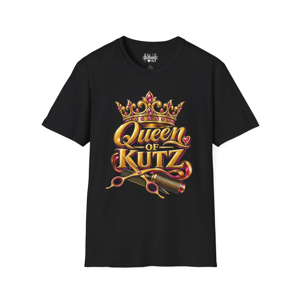 Women's Queen of Kutz Tee – Gold Crown & Shears