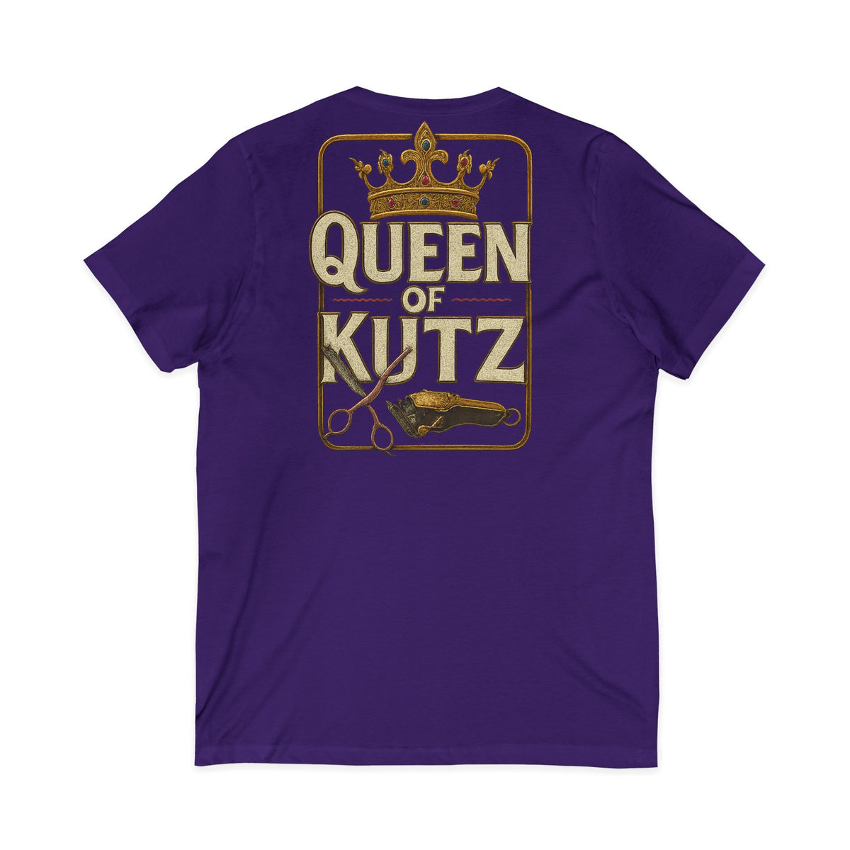 Queen of Kutz Universal Women's V-Neck Tee – Front & Back Print