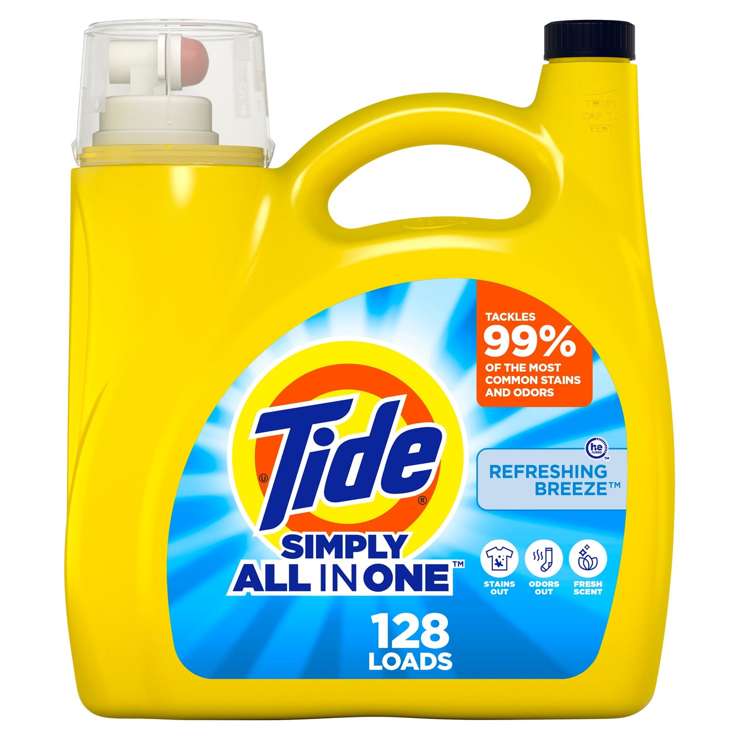 Simply Liquid Laundry Detergent, Refreshing Breeze, 168 Oz, 128 Loads