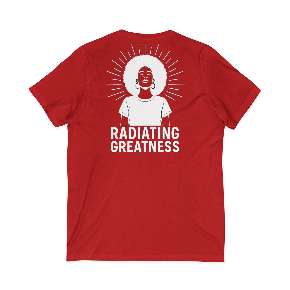 Radiating Greatness – Front & Back Print | V-Neck Tee