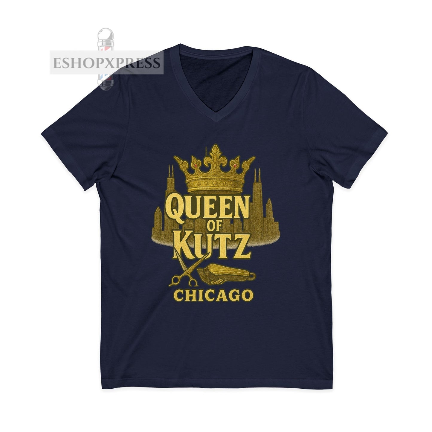 Queen of Kutz Chicago Women's V-Neck Tee
