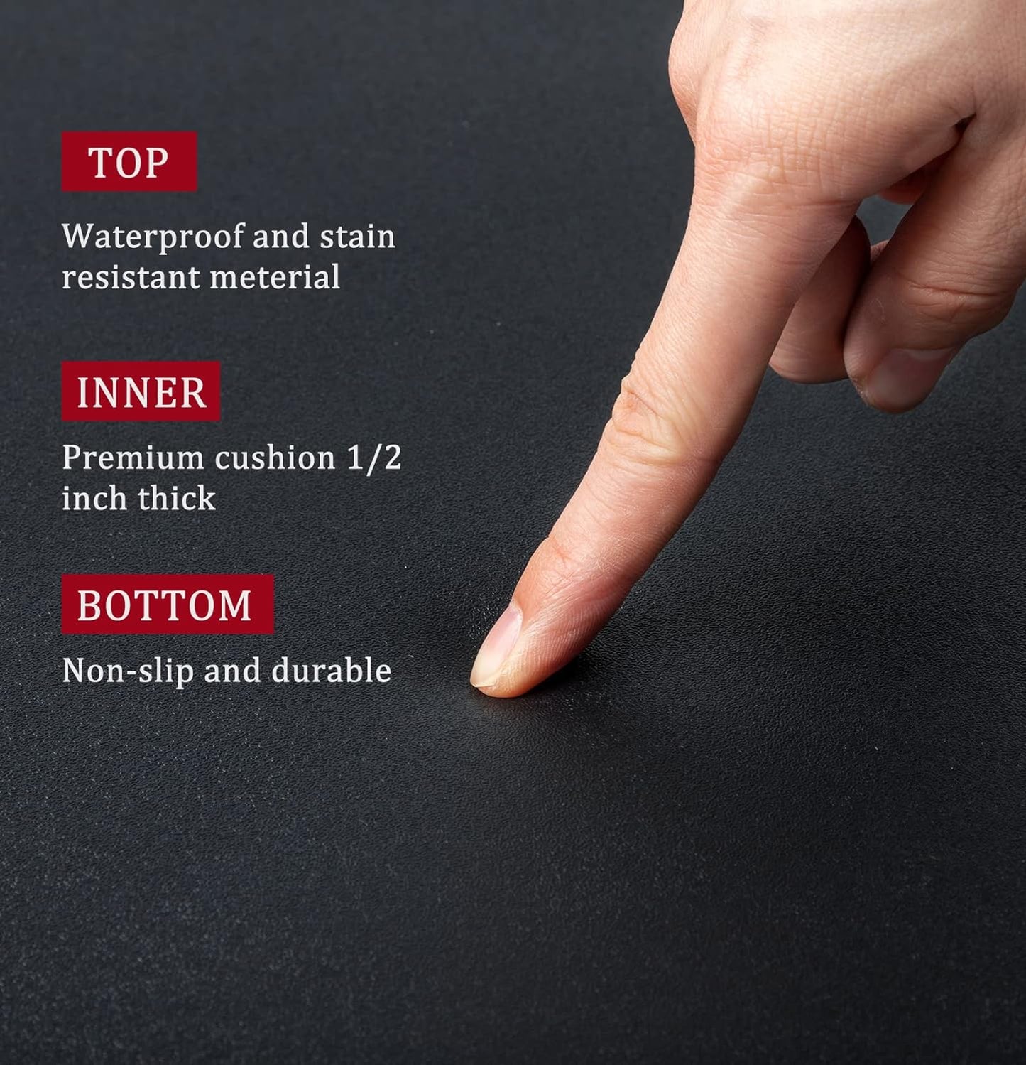 Thick Salon Chair Anti-Fatigue Floor Mat Non-Slip Barber Shop Semicircle Chair Mat Beauty Salon Hair Styling Chair Mat - 3′X4.5′X1/2"
