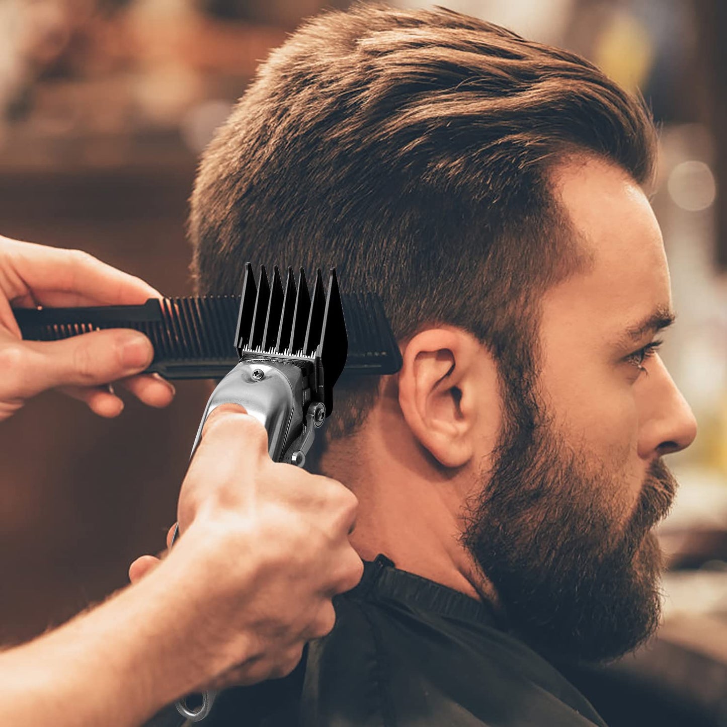 Professional Hair Clipper Guards Guides 10 Pack Coded Cutting Guides 1/16” to 1" Fits for Most Wahl Clippers