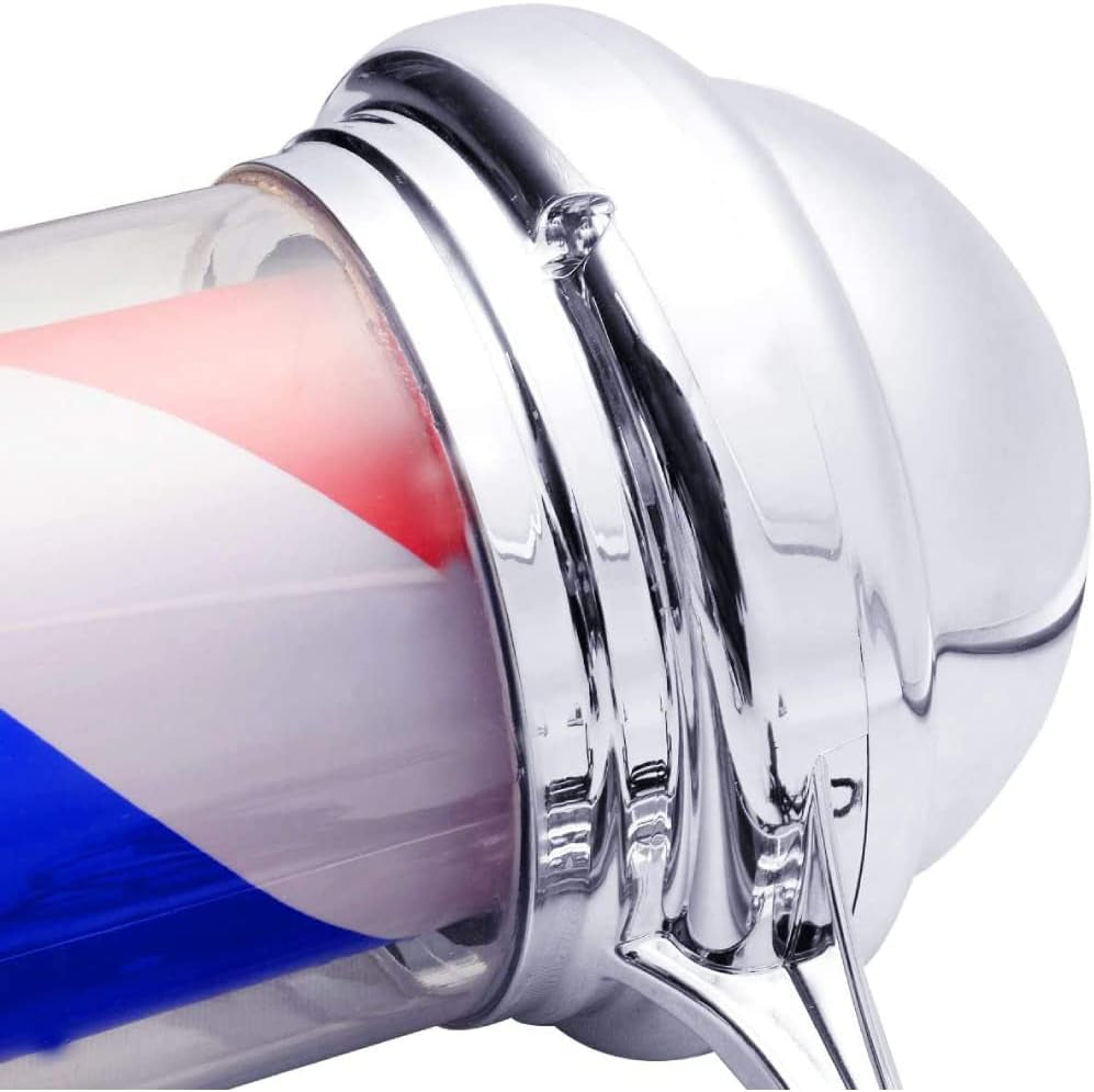 28'' LED Barber Pole Light Classic Style,Hair Salon Barber Shop Open Sign,Rotating Red White Blue LED Strips,Ip44 Waterproof save Energy