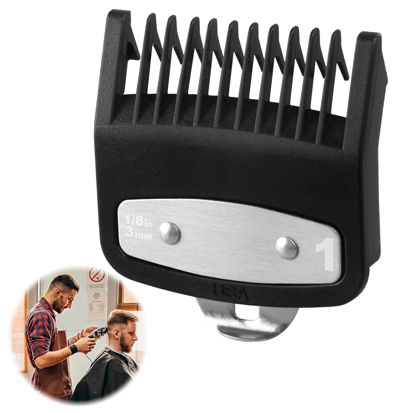 2 Pcs Replacement for Wahl 1/2 Premium Clipper Guard Clip Guide Metal #3354-100 1/16" 1.5Mm Premium Metal Clipper Guard Replacement for Wahl 1/2 - Achieve Precise Cuts with Confidence