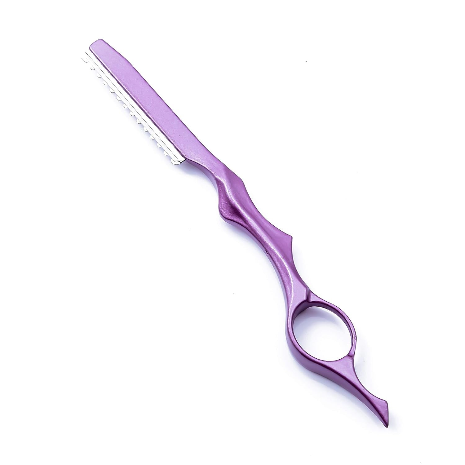 6.0 Inch Purple Hair Cutting Scissors Set with Razor, Leather Scissors Case, Barber Hair Cutting Shears Hair Thinning/Texturizing Shears for Professional Hairdresser or Home Use