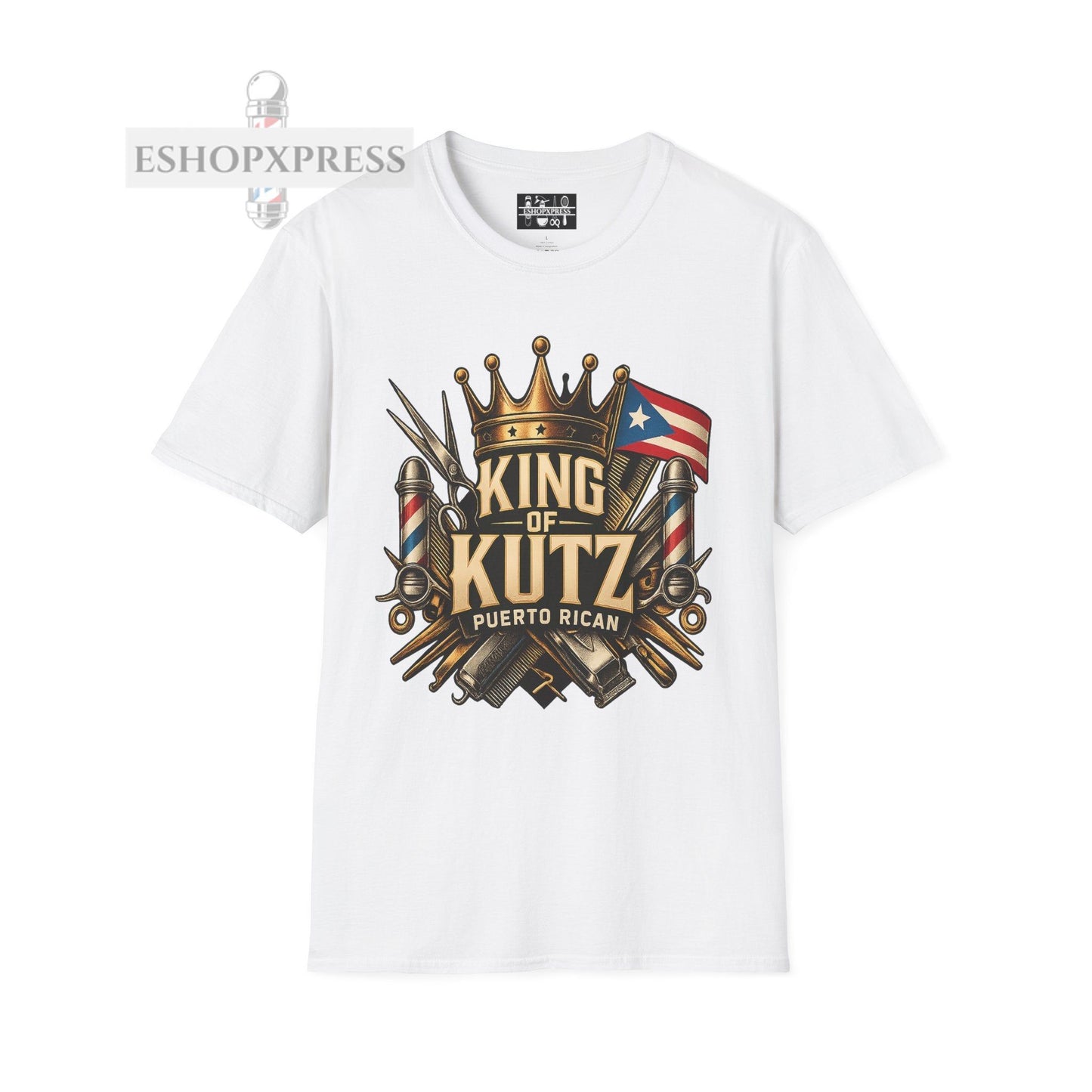 King of Kutz Puerto Rican Barber T-Shirt – Boricua Pride Barber Life Tee for Men | Fade Master Streetwear by EShopXpress