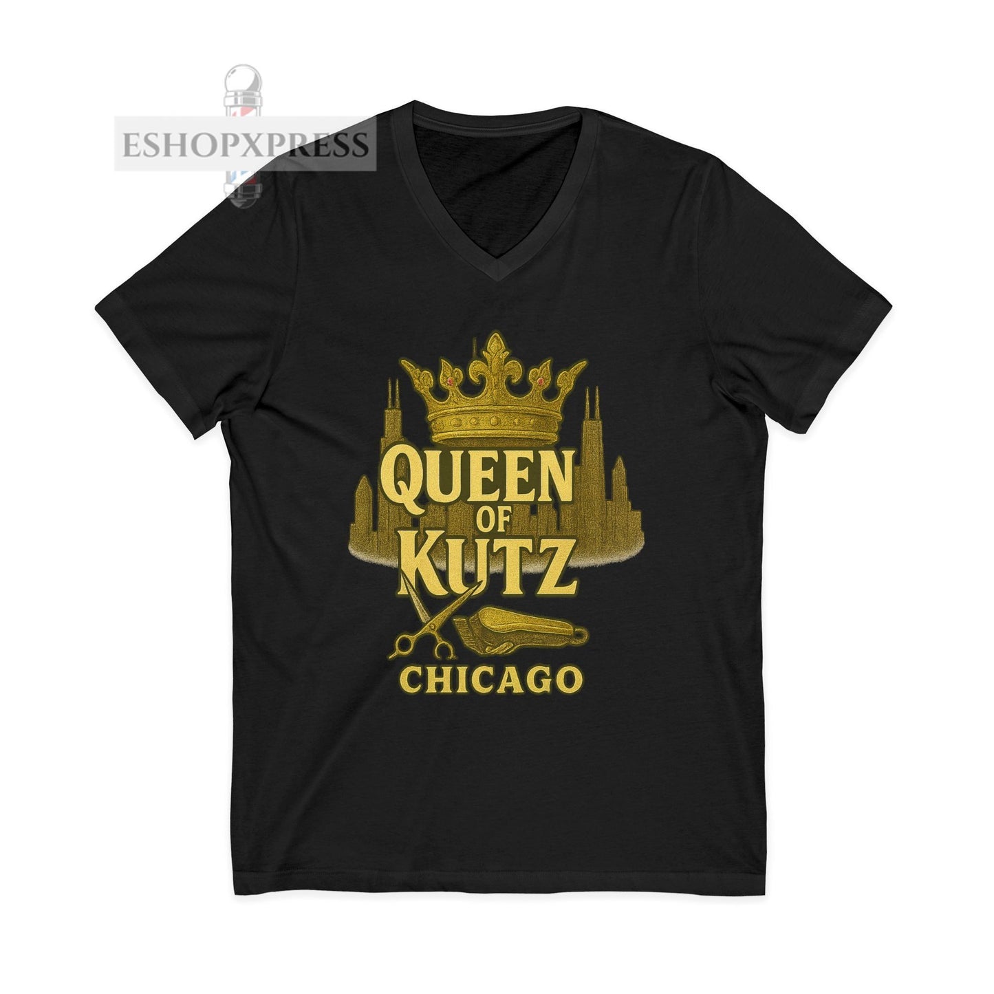 Queen of Kutz Chicago Women's V-Neck Tee