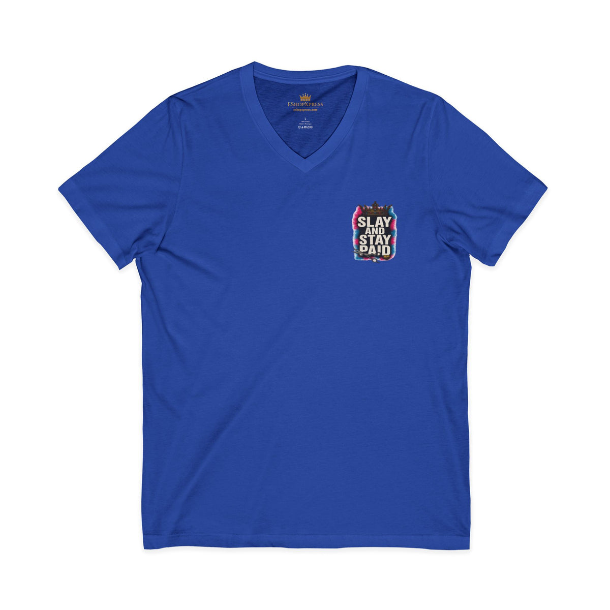 Slay And Stay Paid Women's V-Neck Tee – Front & Back Print