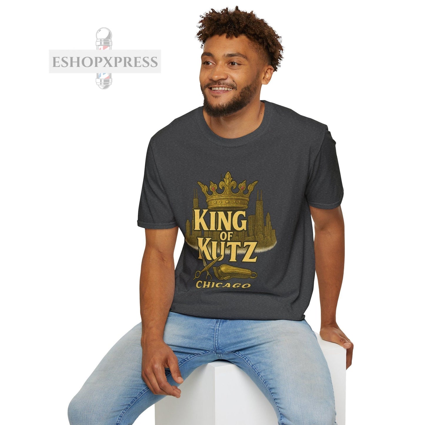 King of KutZ Chicago Barber T-Shirt – Urban Streetwear Tee for Barbers, Stylists & Grooming Pros | EShopXpress Brand Apparel