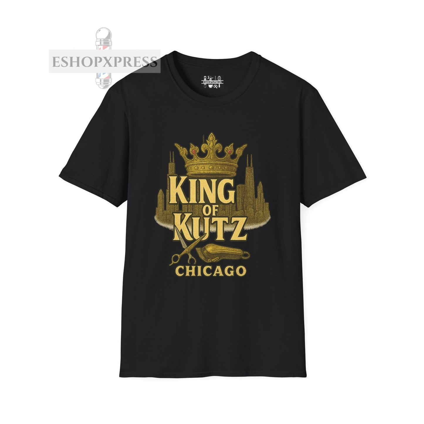 King of KutZ Chicago Barber T-Shirt – Urban Streetwear Tee for Barbers, Stylists & Grooming Pros | EShopXpress Brand Apparel