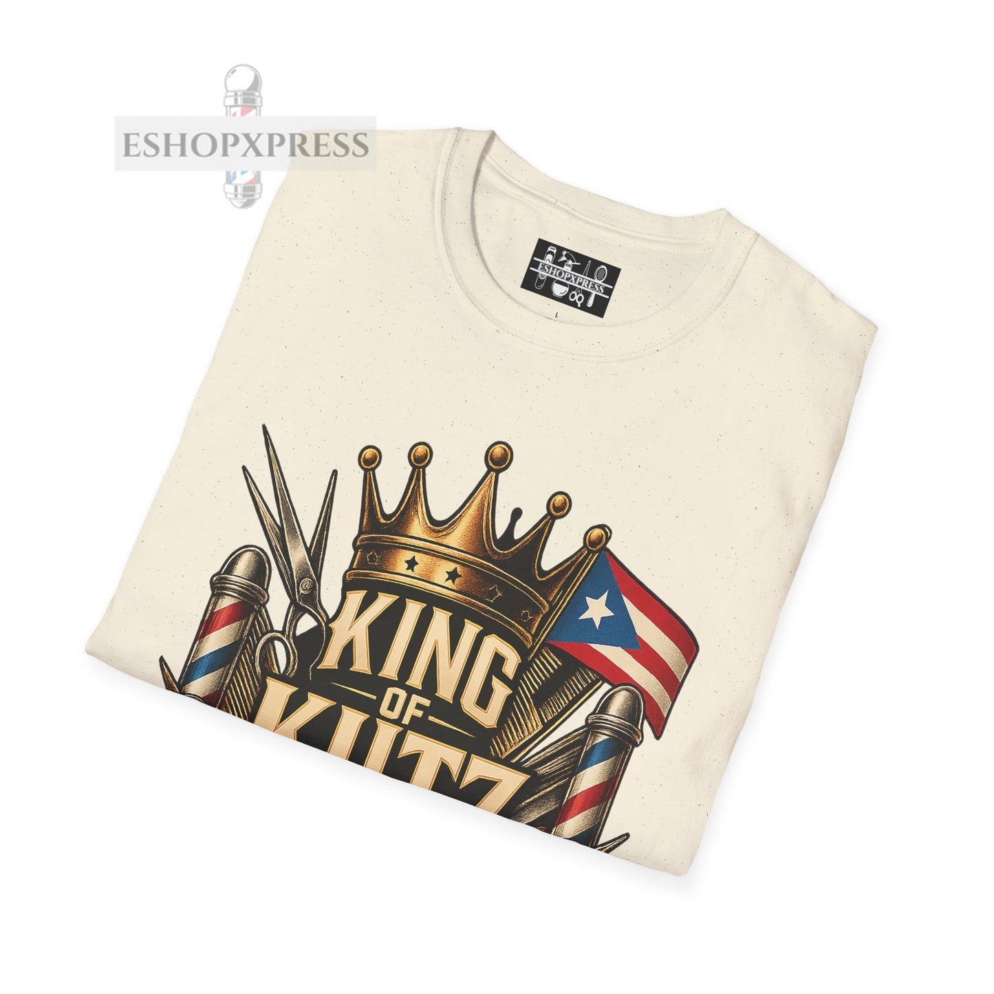 King of Kutz Puerto Rican Barber T-Shirt – Boricua Pride Barber Life Tee for Men | Fade Master Streetwear by EShopXpress