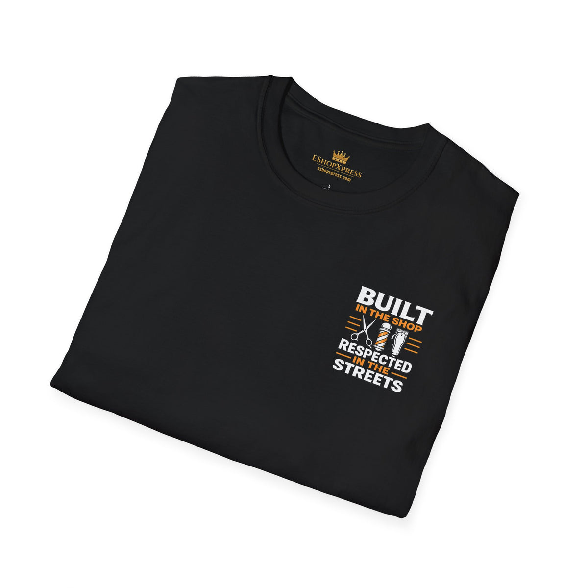 Men's Built in the Shop Barber T-Shirt – Front & Back Print