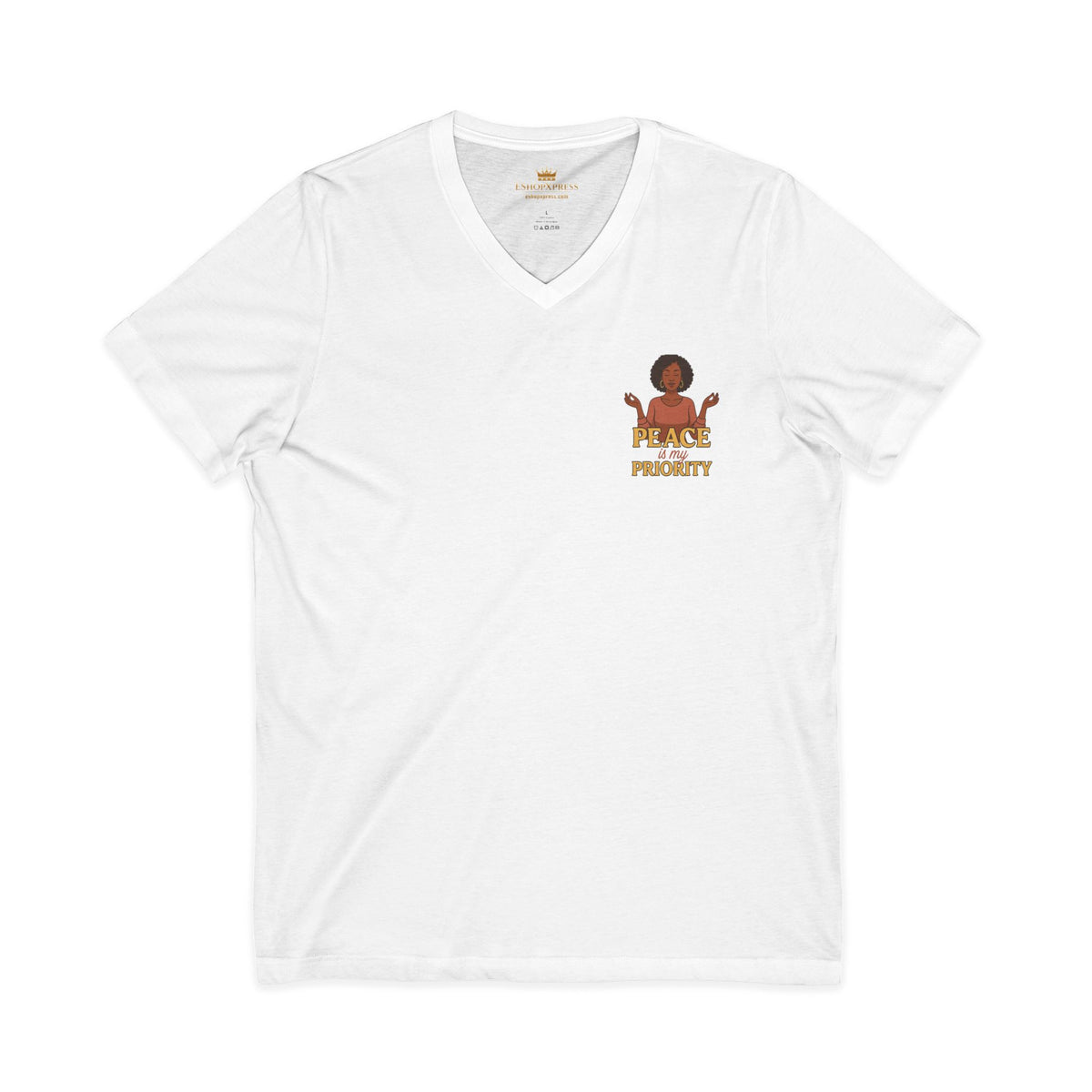 Peace is My Priority – Front & Back Print | V-neck Tee