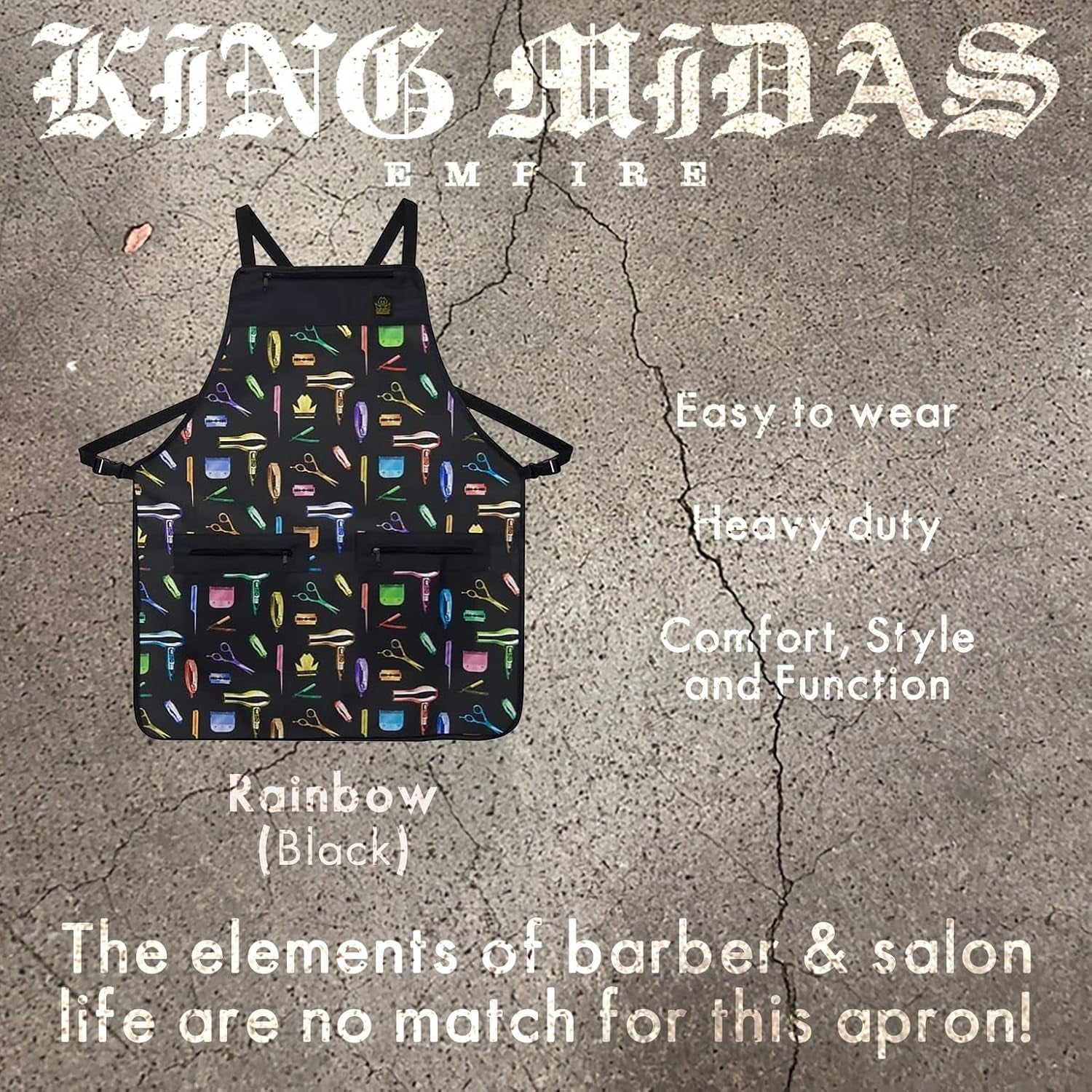 King Midas Unisex Hair Stylist Apron - Aprons Unisex for Hair Cutting and Hair Styling