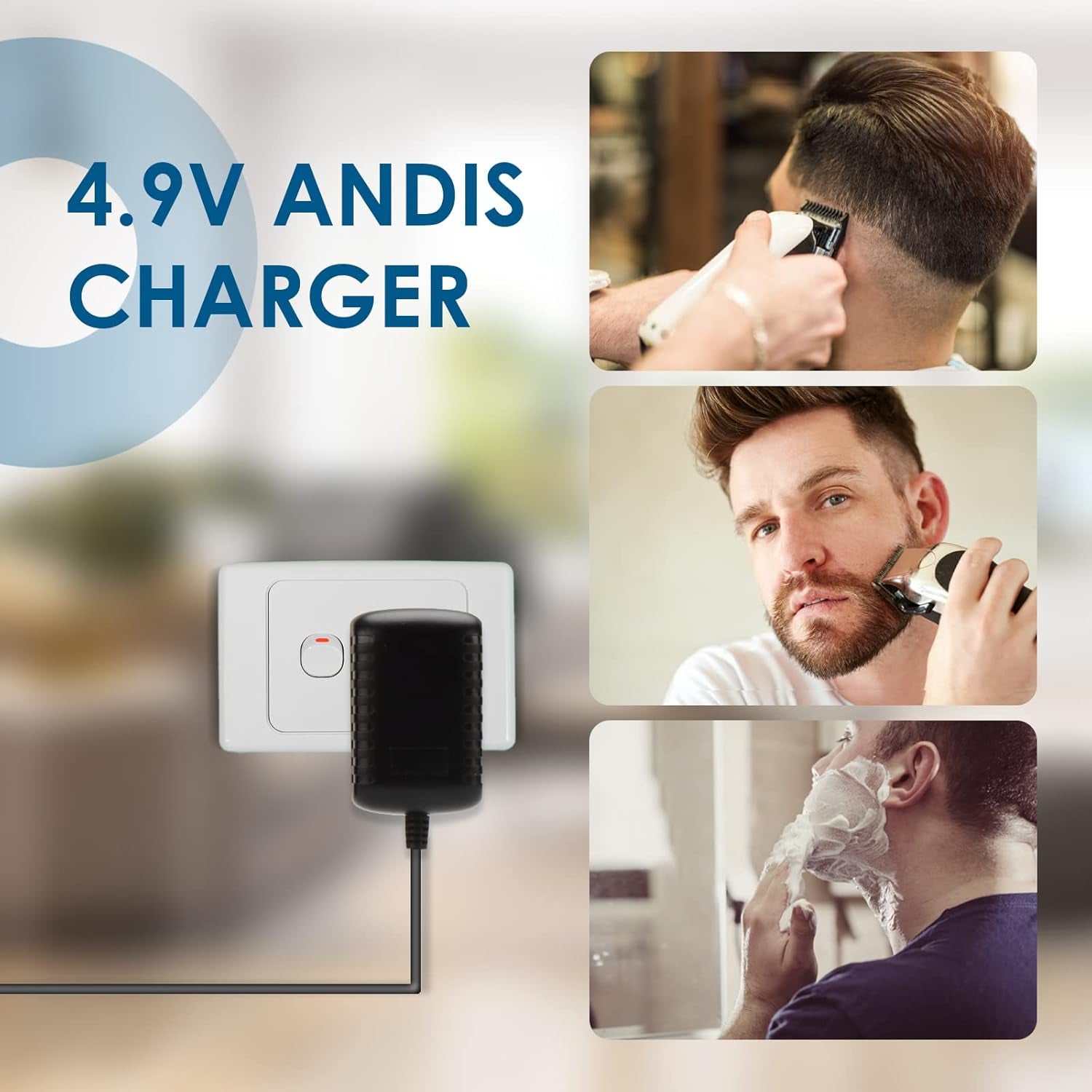 For Dc 4.9V Andis Charger Is Suitable for Use with the Andis 32400, 32475, 32490,32680 and 32690 Models of Slimline Pro Lithium-Ion T-Blade Trimmers.