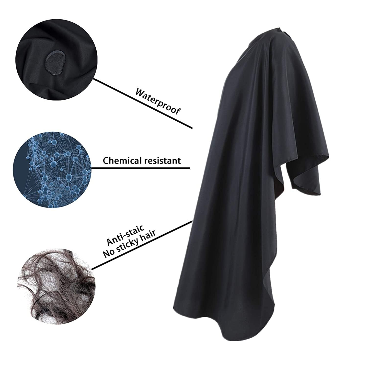 Barber Cape,Professional Salon Hair Cutting Cape,56X63 Inches Large Hairdresser Cape for Haircut,Coloring,Makeup,Styling