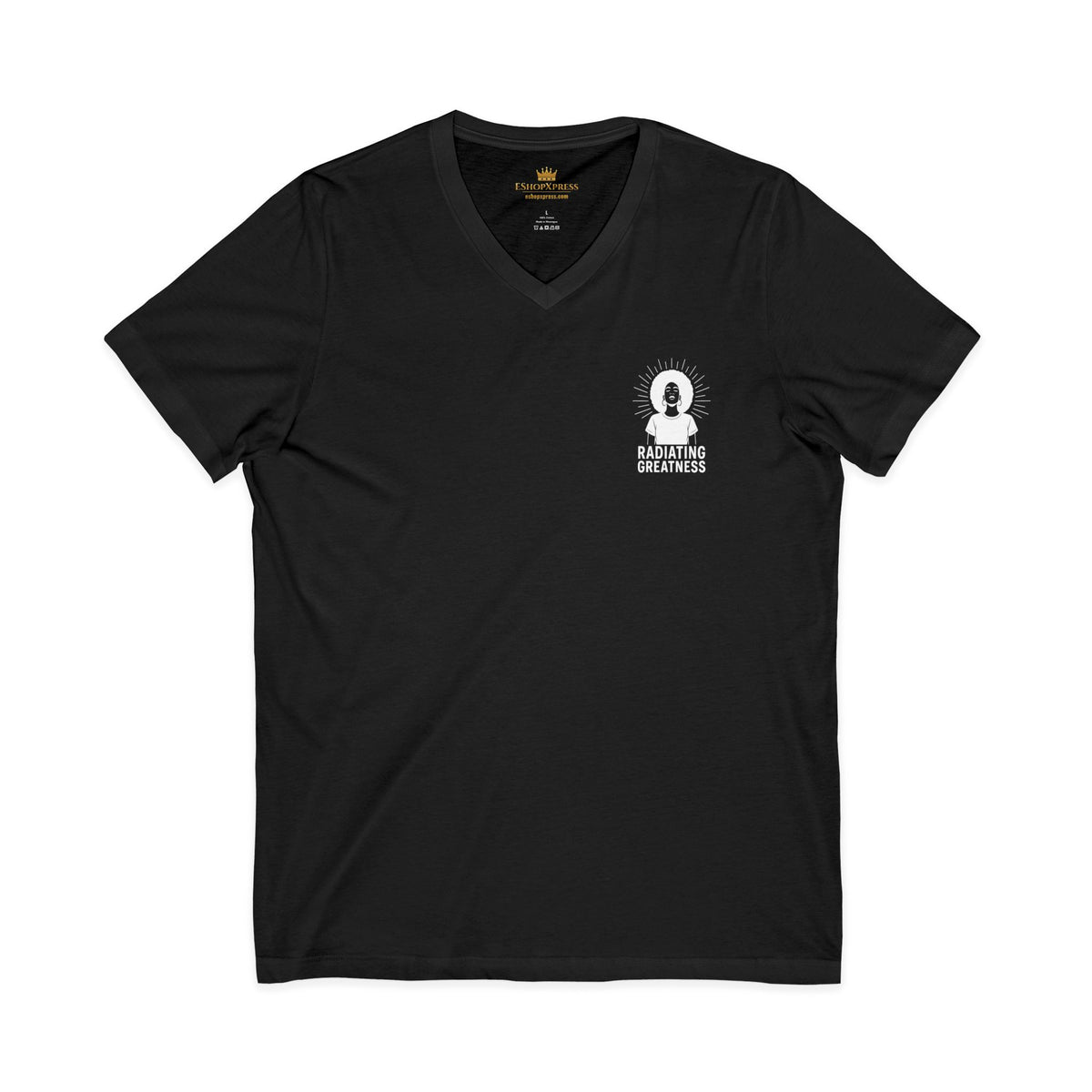Radiating Greatness – Front & Back Print | V-Neck Tee