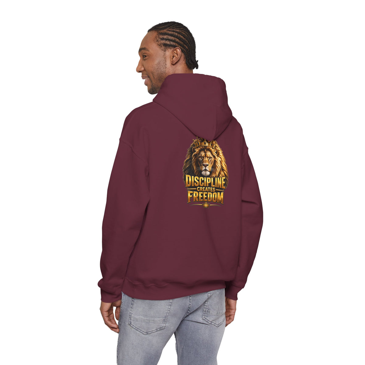 Discipline Creates Freedom Lion Barber Hoodie – Front & Back Print | King of Kutz Collection
