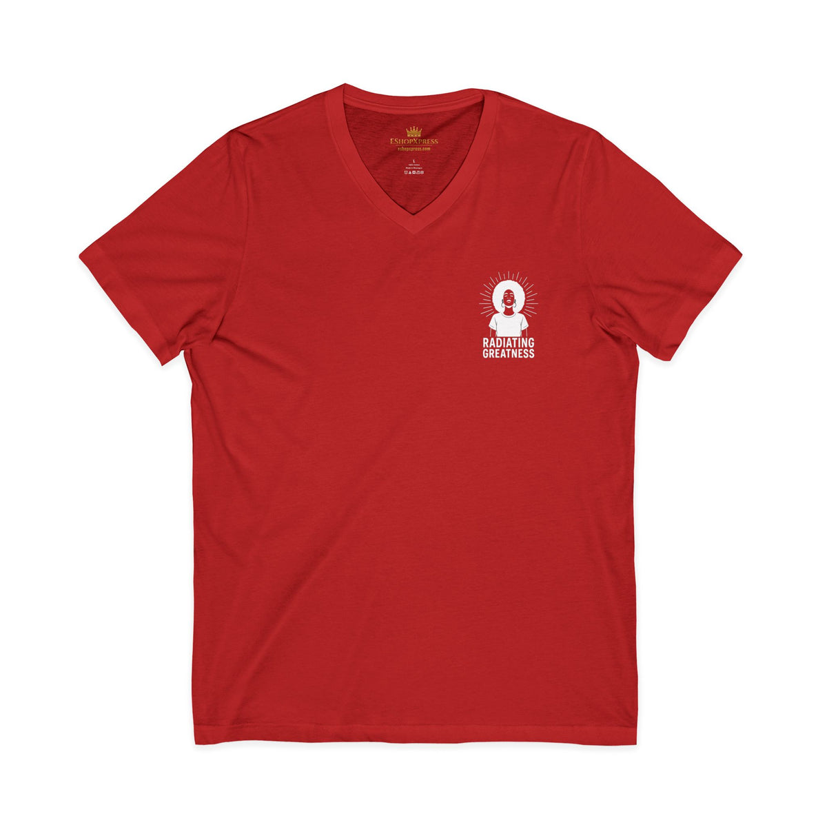 Radiating Greatness – Front & Back Print | V-Neck Tee