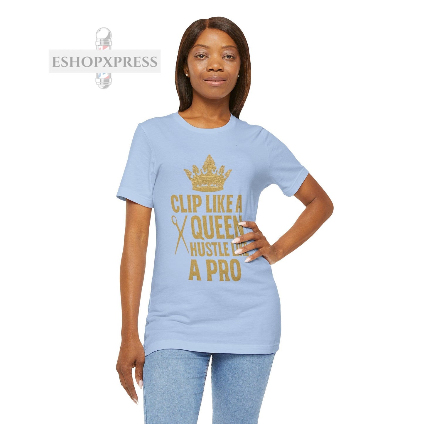Clip Like a Queen, Hustle Like a Pro Template | Unisex Tee for Stylists & Barbers