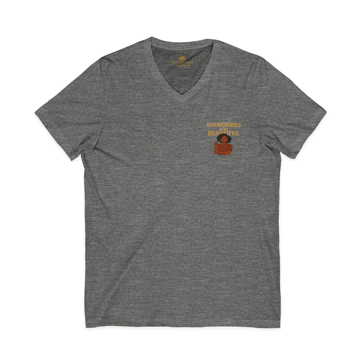 Boundaries Are Beautiful V-neck Tee – Front & Back Print