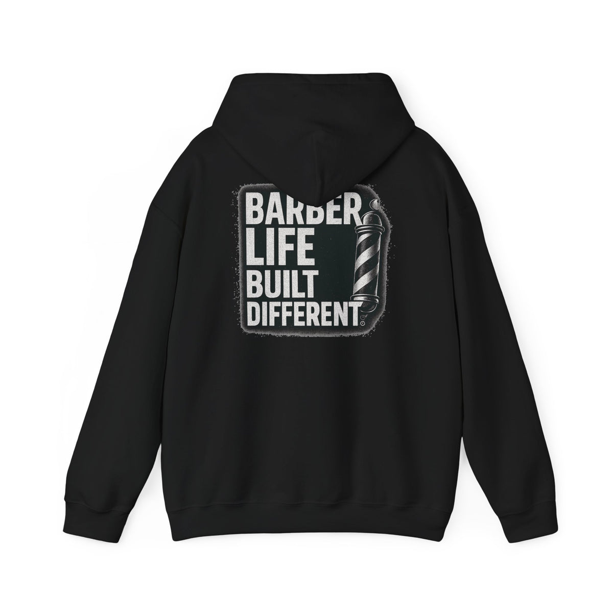 Barber Life Built Different Hoodie – Front & Back Print