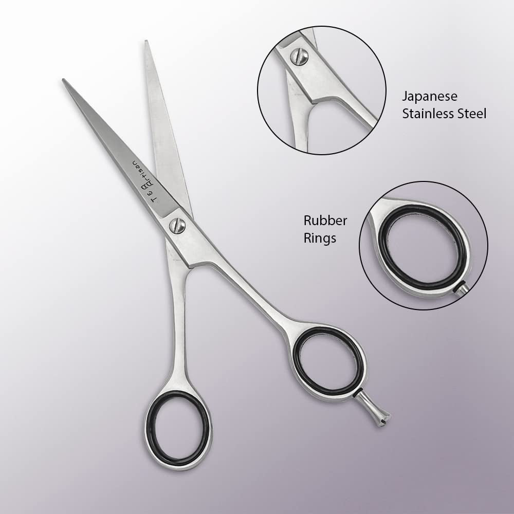 T & a Professional Hair Scissors - Hair Cutting Scissors Professional - 6.5” Long Japanese Steel - Razor Edge Barber Scissors for Men and Women - Premium Shears for Hair Cutting for Salon & Home Use