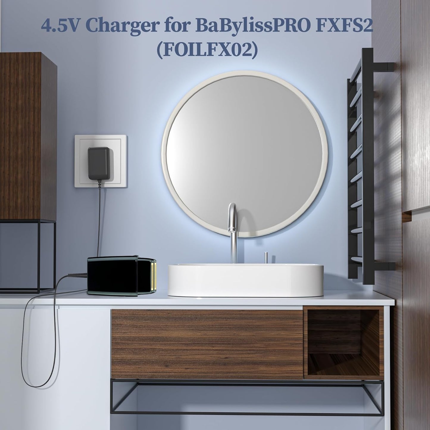 Charger for Babyliss PRO FXFS2 FOILFX02 Shaver AC Adapter Compatible with Babylisspro Barberology Cordless Metal Double Foil Shaver FXFS2 4.5V Power Supply Cord