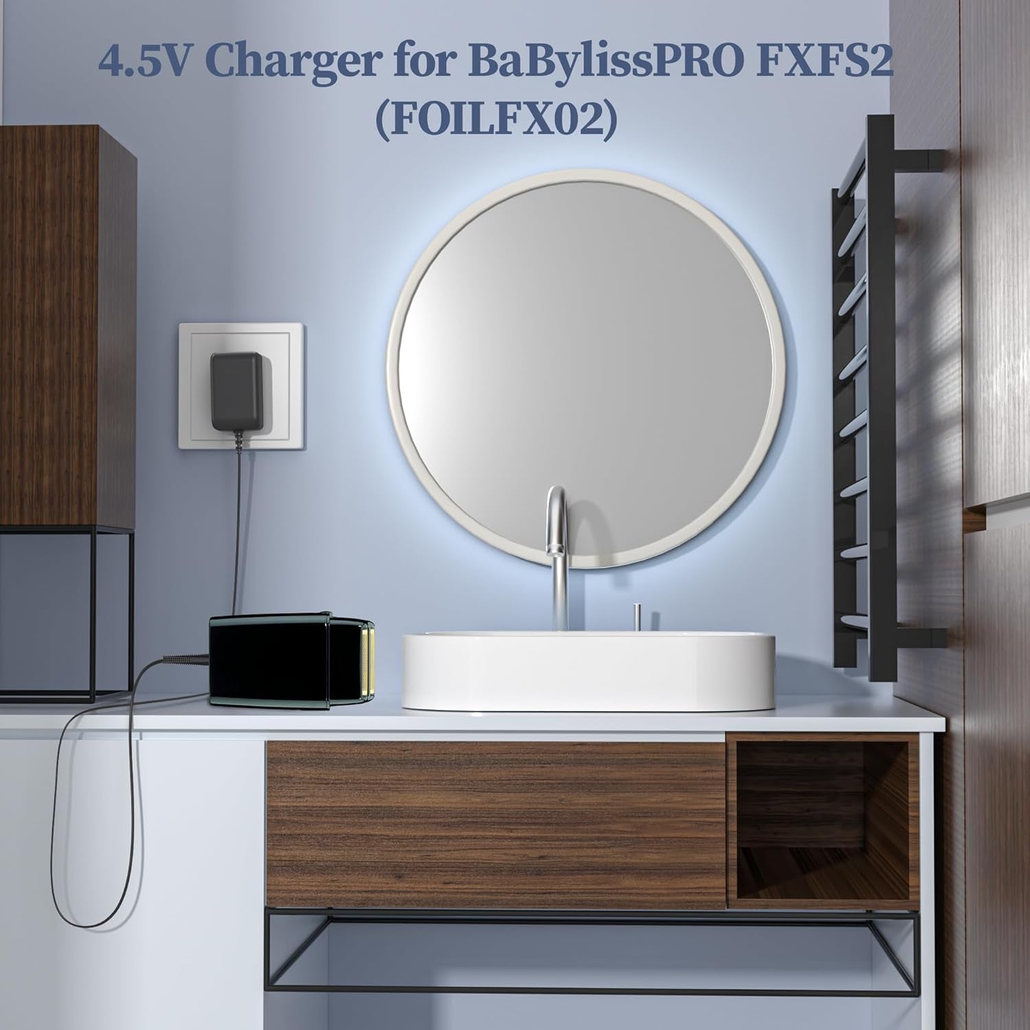 Charger for Babyliss PRO FXFS2 FOILFX02 Shaver AC Adapter Compatible with Babylisspro Barberology Cordless Metal Double Foil Shaver FXFS2 4.5V Power Supply Cord