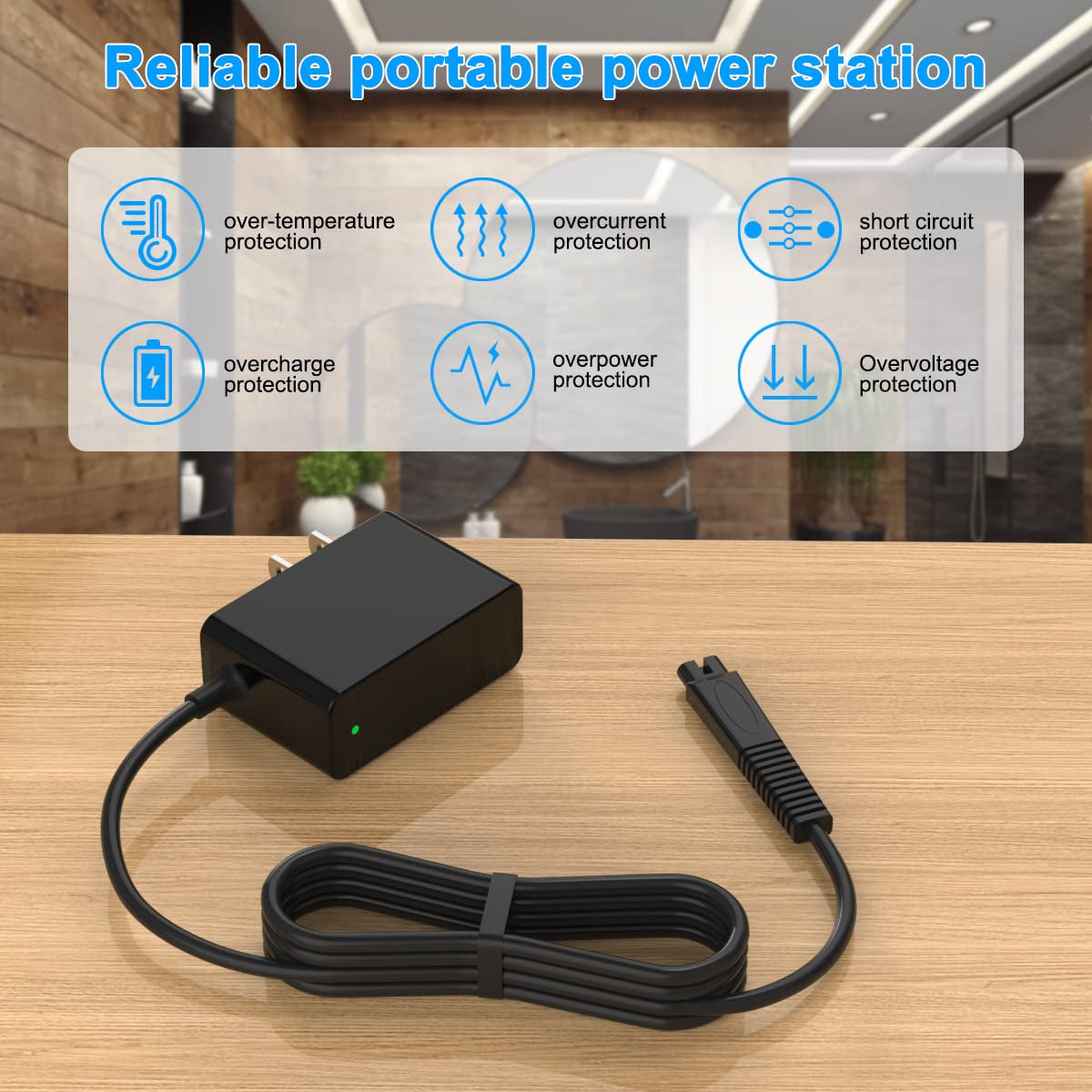 5V 1A Shaver Charger for Andis TS-1 TS-2 17150 17220 17195 Profoil 17190 17165 17170 17205 17220 Lithium Titanium Plus, 5FT Shaver Adapter Power Supply Cord