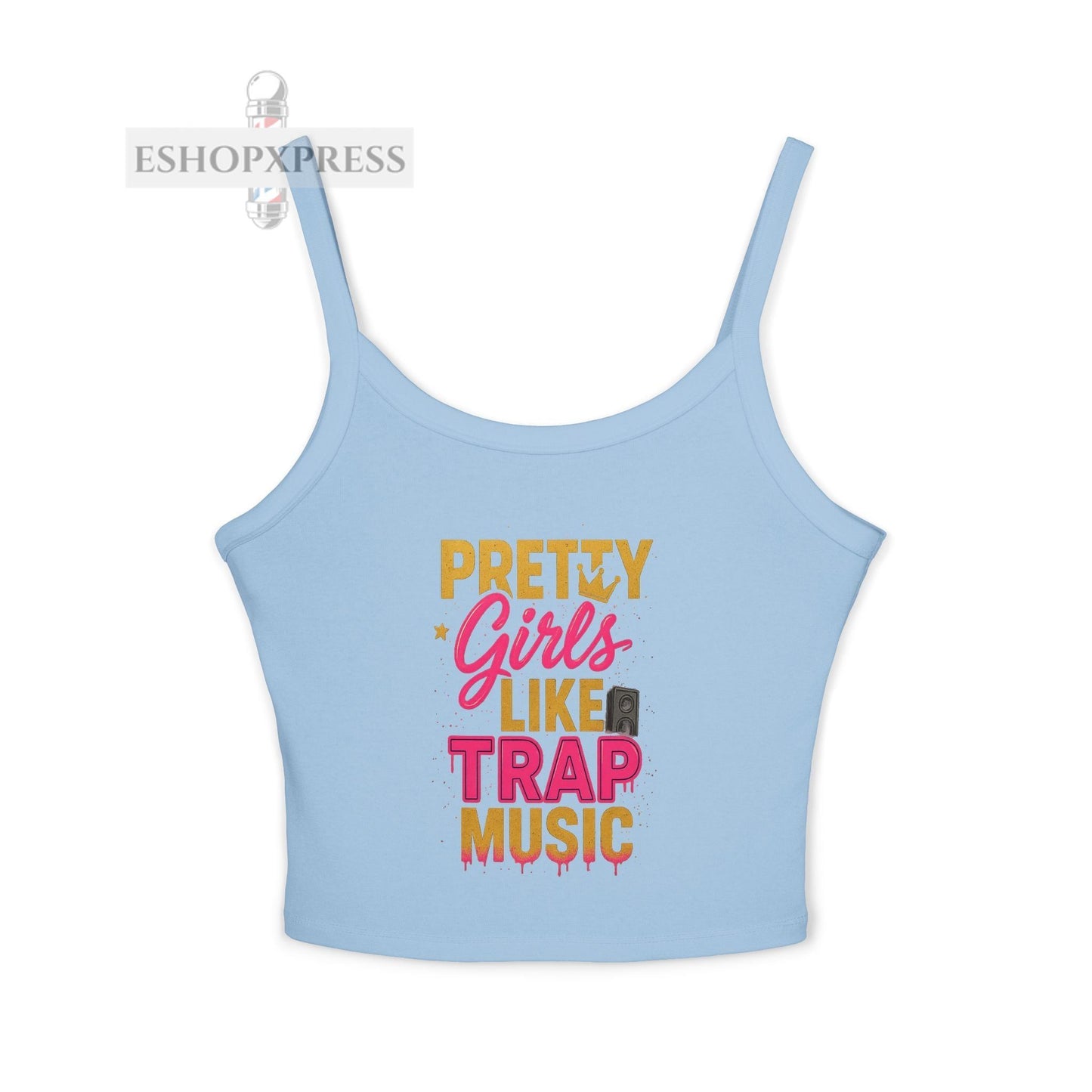 Trendy Women's Spaghetti Strap Tank Top - "Pretty Girls Like Trap Music" - Casual Summer Vibe, Perfect for Parties, Festivals or Every [...]