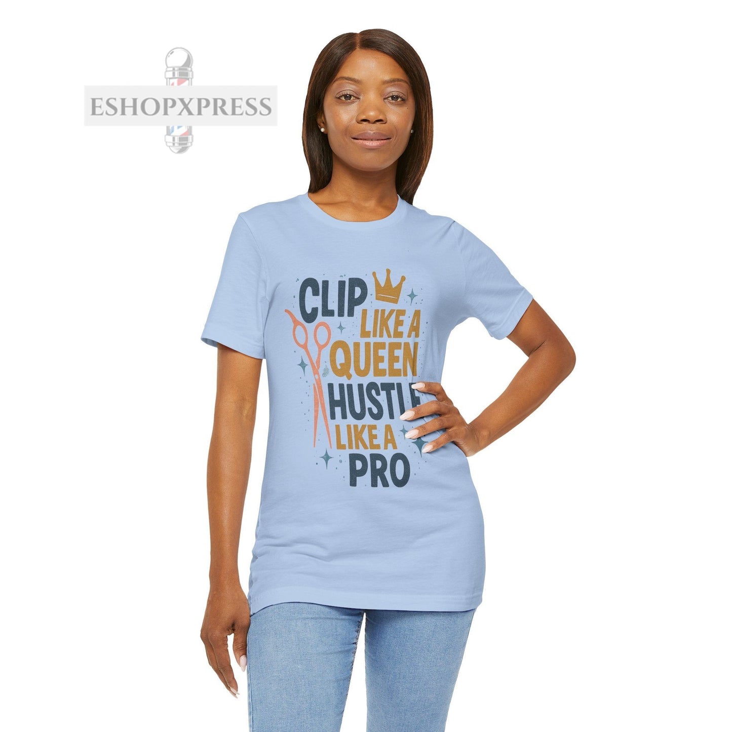 Clip Like a Queen, Hustle Like a Pro| Unisex Tee for Stylists & Barbers