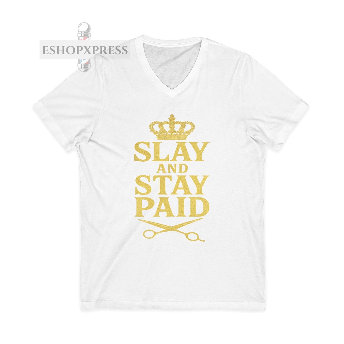 Slay and Stay Paid Design Women's V-Neck Tee
