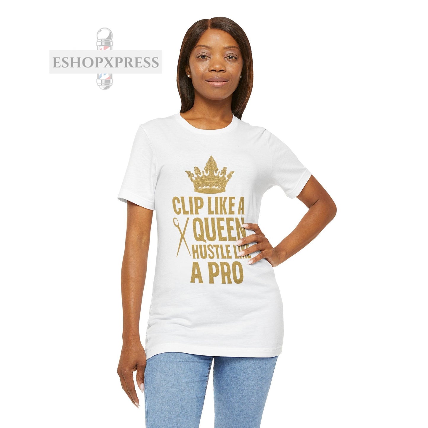 Clip Like a Queen, Hustle Like a Pro Template | Unisex Tee for Stylists & Barbers