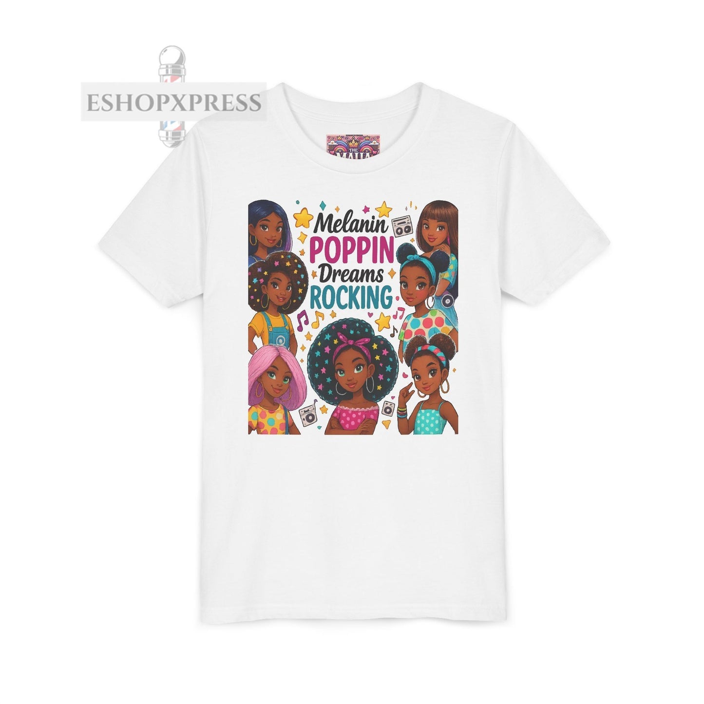 Melanin Poppin Dreams Rockin -Youth Short Sleeve Tee