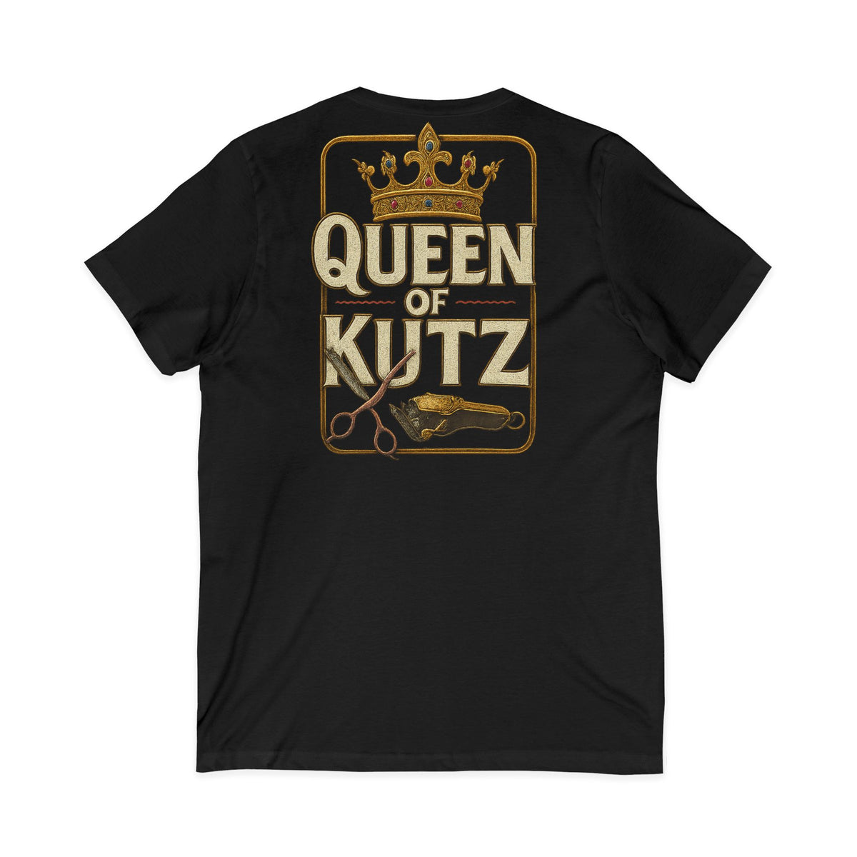 Queen of Kutz Universal Women's V-Neck Tee – Front & Back Print