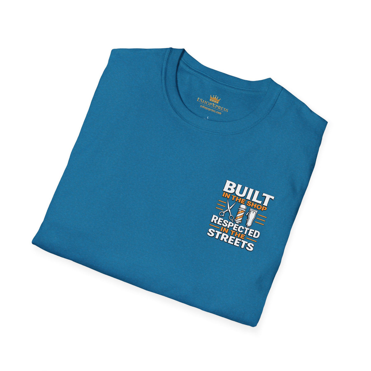 Men's Built in the Shop Barber T-Shirt – Front & Back Print