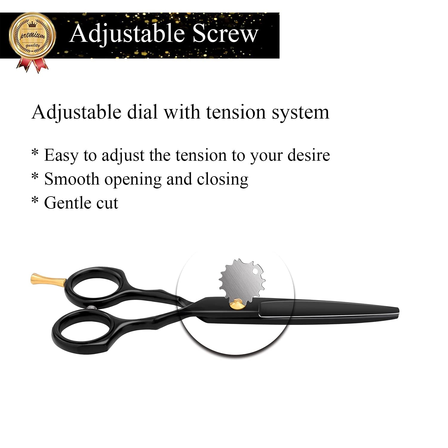 5.5 Inch Purple Hair Cutting Scissors Set with Razor, Leather Scissors Case, Barber Hair Cutting Shears Hair Thinning/Texturizing Shears for Professional Hairdresser or Home Use (Black)