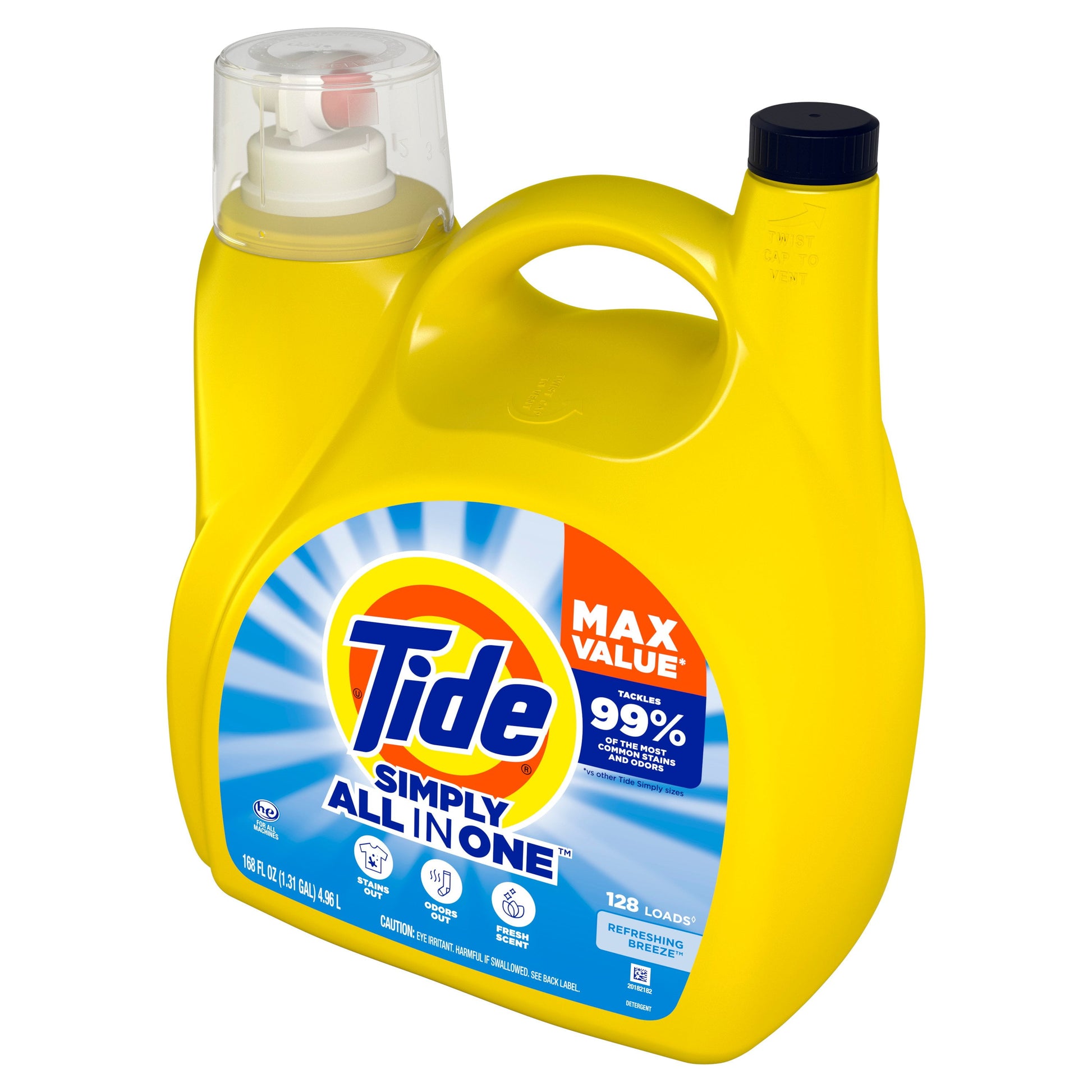 Simply Liquid Laundry Detergent, Refreshing Breeze, 168 Oz, 128 Loads