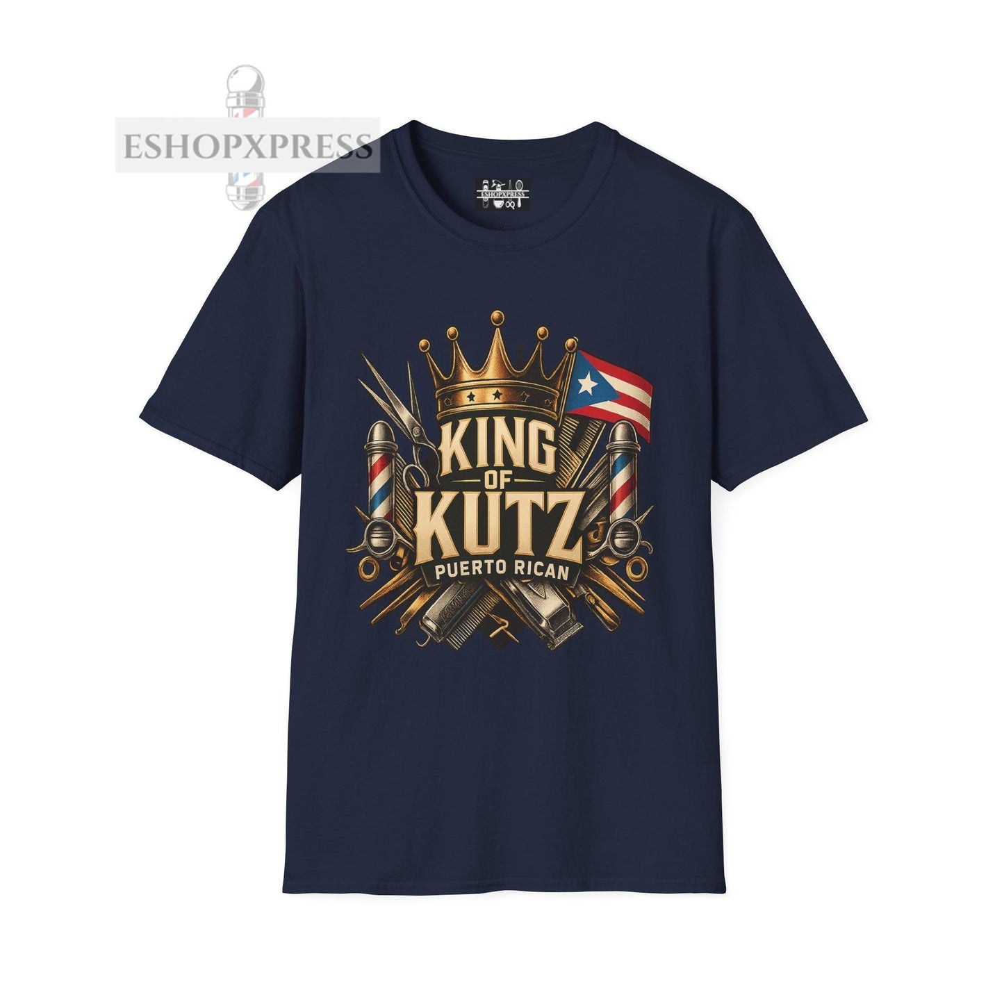 King of Kutz Puerto Rican Barber T-Shirt – Boricua Pride Barber Life Tee for Men | Fade Master Streetwear by EShopXpress