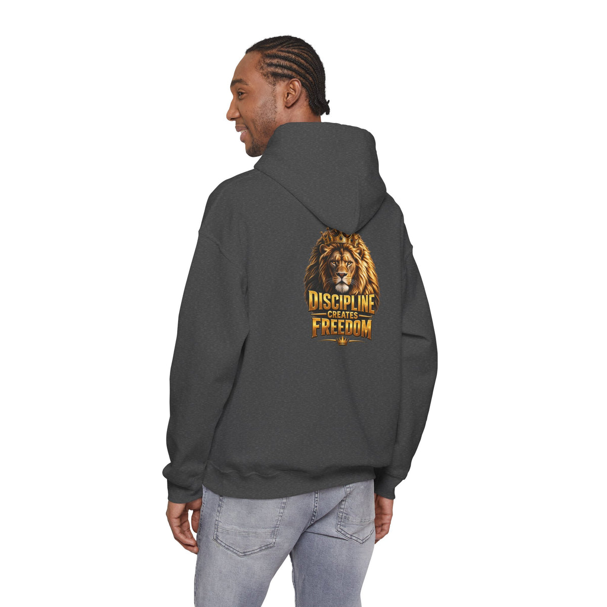 Discipline Creates Freedom Lion Barber Hoodie – Front & Back Print | King of Kutz Collection