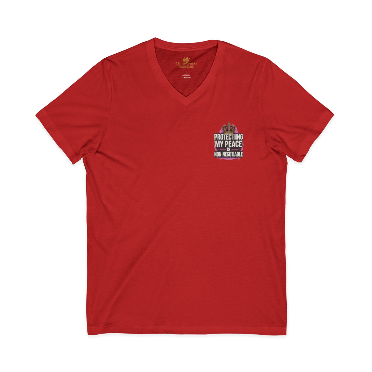 Protecting My Peace is Non-Negotiable – Front & Back Print | V-Neck Tee
