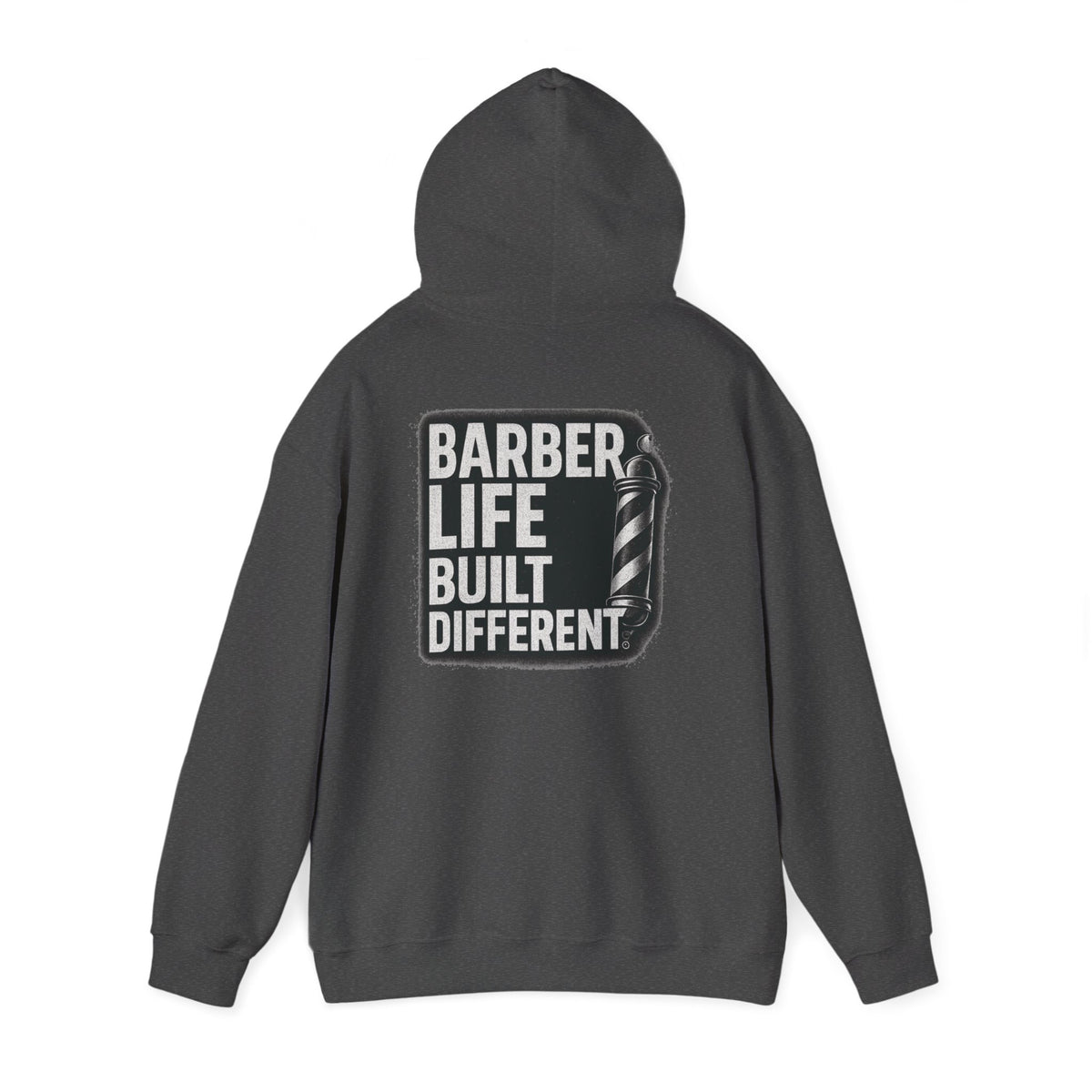 Barber Life Built Different Hoodie – Front & Back Print