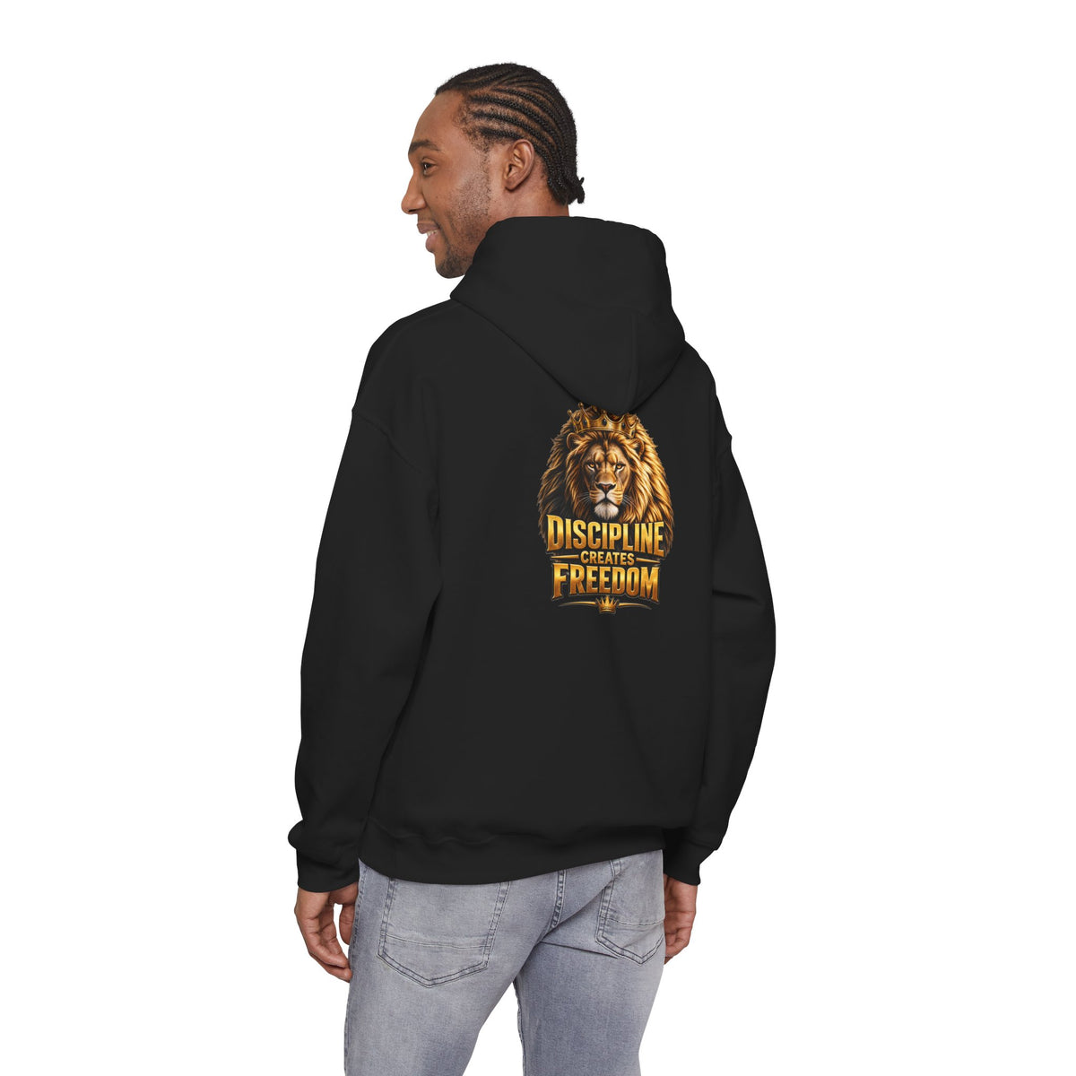 Discipline Creates Freedom Lion Barber Hoodie – Front & Back Print | King of Kutz Collection