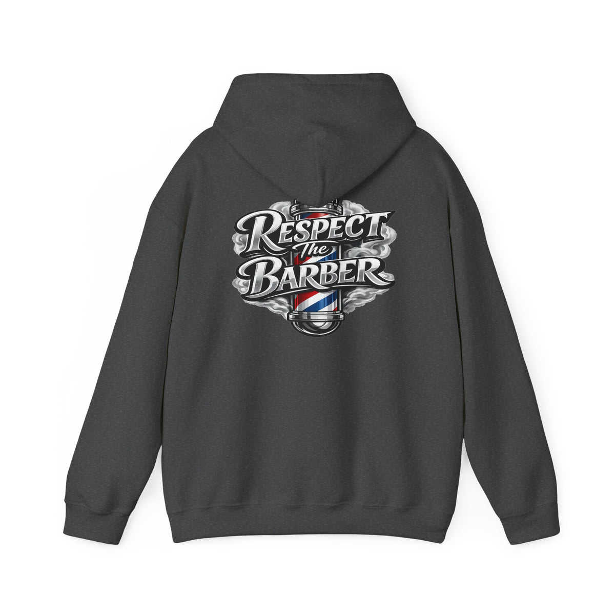 Men's Respect The Barber Hoodie – Front & Back Print | Vintage Barber Pole Graphic Hoodie