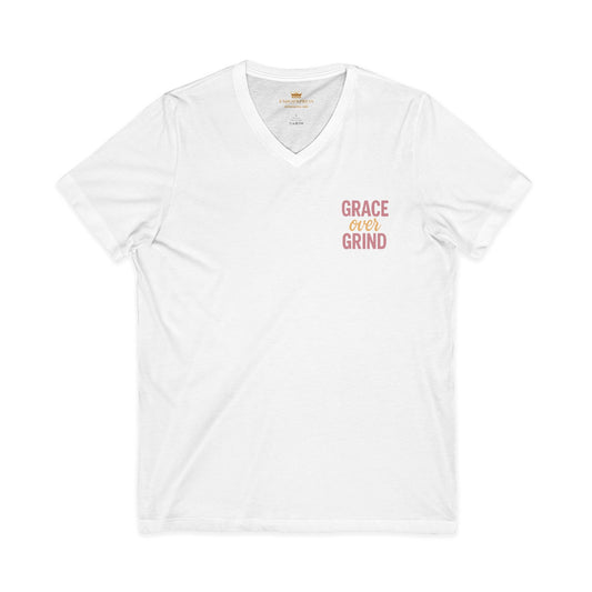 Grace over Grind – Front & Back Print | V-Neck Tee